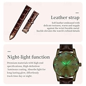 economico Orologi al quarzo-Orologio da uomo Olevs di lusso, analogico, al quarzo, impermeabile, con cinturino in pelle marrone, quadrante con numeri romani e datario, classico, casual, alla moda, elegante, regalo per lui.