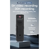 abordables Cámaras de red IP de interiores-Cámara corporal HD 1080p con visión nocturna infrarroja, mini cámara de seguridad portátil con clip para el hogar, la oficina y exteriores, grabadora de vídeo portátil con estabilización deportiva y