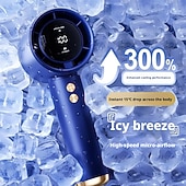 baratos Ventoinhas-Ventilador portátil de mão, mini ventilador com 100 velocidades ajustáveis, ventilador de mão com resfriamento rápido e visor digital, ventilador pessoal recarregável via USB para viagens, uso externo