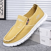 ieftine Pantofi casual slip-on-Mocasini slip-on din pânză spălată pentru bărbați – pantofi de mers ușori și respirabili, pentru purtare zilnică, călătorii, escapade de weekend și stil de viață relaxat