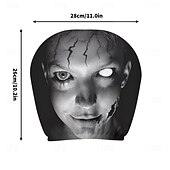 cheap Halloween Slipcover-2/4PCS Cracked Makeup Car Seat Headrest Covers, Funny Prank Headrest Protectors, Universal Fit Stretch Car Interior Accessories, Washable and Easy to Install, Comfortable Seat Protection for Cars, SUV