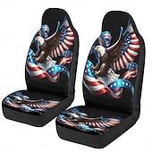 cheap Car Seat Covers-American Flag Bald Eagle Car Seat Covers Set of 2, Patriotic USA Flag Front Bucket Seat Protectors Universal Fit for SUV Truck Sedan Van, Durable Breathable Car Interior Decor Accessories