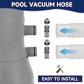 baratos eletrodomésticos-Conjunto de 4 mangueiras de reposição para bomba de filtro de piscina com braçadeiras de aço inoxidável, mangueira acessória de 1,25" de diâmetro e 59" de comprimento para piscinas acima do solo,