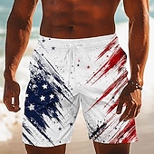 baratos Shorts Patrióticos 250-2026 250º Calções de Banho Masculinos com Bandeira Americana Trajes de Banho Shorts de Natação Board Shorts Cintura Média Patrióticos Diários Festival ao Ar Livre Bolsos Laterais Forro de Malha