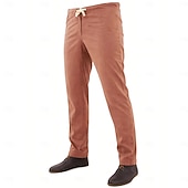  Médiéval Renaissance Pantalon tuyau Pirate Viking Mélanger avec du coton et du lin Déguisement Homme Viking Pirate Halloween Carnaval Performance LARP Foire de la Renaissance Adulte Pantalon