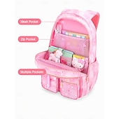 baratos Mochilas para Crianças e Adolescentes-Mochila Rosa para Meninas do Ensino Fundamental Mochila Fofa de Princesa com Armazenamento Multi-Compartimento e Design de Grande Capacidade para Volta às Aulas