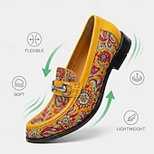 economico Mocassini in pelle premium-Mocassini da uomo di lusso con motivo paisley e morsetto – scarpe eleganti slip-on in vera pelle per lavoro, matrimoni, feste e per gentiluomini attenti alla moda.