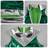 voordelige Dameskostuums-Jurken Outfits Fancy kostuum Buitenaards kostuum Ruimtemeisje Cosplay Glanzend latex patent Metallic Kinderen Volwassenen Dames Halloween Carnaval Boekenweek Feest Prestatie Aankleden
