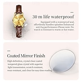 economico Orologi al quarzo-Orologio da uomo Olevs di lusso, analogico, al quarzo, impermeabile, con cinturino in pelle marrone, quadrante con numeri romani e datario, classico, casual, alla moda, elegante, regalo per lui.