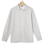economico camicie casual da uomo-Per uomo Camicia Camicia a nido d'ape Camicia casual Camicia con colletto alla coreana Camicia con Bottoni Rosa Azzurro cielo Grigio Manica Lunga Semplice Collo alla coreana Casuale Quotidiano