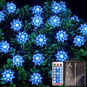 preiswerte Solar-Außenleuchten-12m Lichterketten 100 LEDs Solarmodul Warmweiß Kaltweiß Rot Kreative Lichterketten Festtagslichter Halloween Innenbereich Kreativ USB-betrieben Solarbetrieben