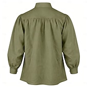  Medievale Rinascimento Camicia Pirata Vichingo Abbinare con cotone e lino Costume Per uomo Vichingo Costumi da pirata Halloween Carnevale Performance LARP Fiera Rinascimentale Adulti Camicia