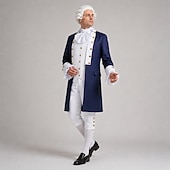 cheap Outfits-Set Retro Vintage 18th Century Coat Pants Vest Long Sleeves George Washington Alexander Hamilton Fancy Dress Men's Halloween Carnival Performance Adults' Coat Vest Shirt