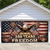 preiswerte 250. Jubiläum-Dekoration für Garagentorabdeckung zum 250. Jahrestag der USA, Fotohintergrund mit Adlermotiv zum 4. Juli, Banner zum Unabhängigkeitstag der USA (1776–2026), patriotische Dekoration