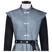 economico Capispalla-Gotico Medievale Rinascimento Lunghezza al ginocchio Abbigliamento esterno Cavaliere Ranger Costume Per uomo Fantasia Halloween Carnevale Fiera Rinascimentale LARP Festa a tema retrò Adulti Cintura