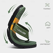 cheap Men's Slippers &amp; Flip-Flops-Men's Green Sport Flip Flops – Non-Slip Quick-Dry Beach Sandals, Lightweight Vacation Footwear for Cruises, Travel and Outdoor Leisure