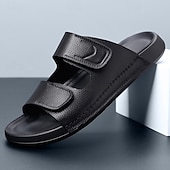 economico Ciabatte e infradito da uomo-Sandali da uomo marroni, con cinturino regolabile e punta aperta, scarpe casual, comodi sandali estivi per spiaggia, piscina, resort e uso quotidiano.