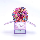  3D-Schmetterlings-Pop-up-Karte, große Blumengrußkarte in einer Schachtel, handgefertigtes Geschenk für Frauen, Mütter, Omas, Ehefrauen – perfekt zum Muttertag, Geburtstag, Jahrestag, als