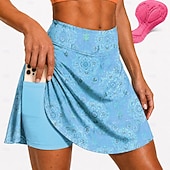 abordables Pantalones, shorts y faldas de mujer-Mujer Retro Flores Botánica Falda-short Ciclismo Bicicleta Vestidos Ajustado Deportes Filtro Solar Resistente a los rayos UV Almohadilla 3D Secado rápido Amarillo Rosa Ropa Ropa para Ciclismo
