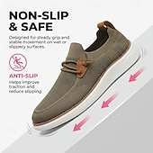 economico Scarpe Casual con Lacci-mocassini da uomo color kaki, scarpe casual traspiranti in maglia, scarpe comode e leggere per guidare, viaggiare e per l'uso quotidiano.
