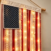  Bannière lumineuse en tissu aux couleurs du drapeau américain, célébration du 250e anniversaire des États-Unis, décorations de jardin pour le 4 juillet, articles de fête patriotiques, pour le Memorial
