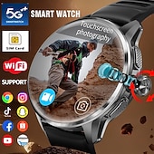 preiswerte Smartwatch-5G-Smartwatch mit SIM-Kartensteckplatz, Android-Smartwatch für Herren mit drehbarer Kamera, WLAN, GPS-Unterstützung für Social-Media-Apps wie TikTok, Instagram und YouTube sowie unabhängiger