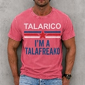ieftine Men's Funny T shirts-Men's Talarico I'm A Talafreako 100 Cotton Acid Wash Heavyweight T-shirt Short Sleeve T shirt DTG Crew Neck Shirt Fashion Daily Holiday Spring Summer Clothing Apparel