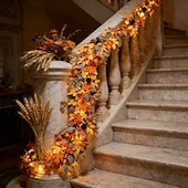 abordables Éclairage intérieur sur batterie et USB-Guirlande lumineuse d'automne en forme de feuilles d'érable, décorations lumineuses d'Halloween avec vigne à baies rouges, guirlande lumineuse LED féérique pour la fête des récoltes, décoration