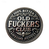 abordables 250e Anniversaire des États-Unis-Pièce commémorative du club des vieux cons, membre à vie 100% amer, pièce de collection humoristique à l'ancienne avec crâne, cadeau rigolo pour les seniors, papa, grand-père