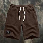 economico Pantaloncini casual-Per uomo Pantaloncini Waffle Pantaloncini Estivi Shorts da Spiaggia Pantaloncini casual Coulisse Elastico in vita Puro Tinta unica Tinta unita Comodità Lunghezza al ginocchio Casuale Quotidiano