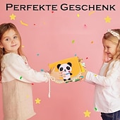  Kit per realizzare borsette in feltro fai da te (confezione da 4/6/9 pezzi), portamonete a forma di animale fatto a mano con nappe e campanellini, kit per cucire dinosauro, unicorno, leone, volpe, farfalla, attività artistica educativa, bomboniere per fes