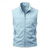 abordables Vestes de course-Homme Couleur Unie Gilet de course à pied Veste softshell Débardeur Rembourré Été Printemps Automne Avec Poches Fermeture intégrale Sans manches Séchage Rapide Léger Respirant Salle de sport Pêche