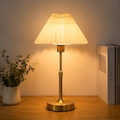 economico Lampade da tavolo-Lampada da tavolo senza fili regolabile in altezza, ricaricabile, colore oro, a batteria, con regolazione continua dell'intensità luminosa. &amp;Lampada decorativa wireless con controllo touch per camera