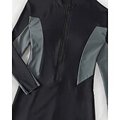 abordables Rash Guards Une Pièce-Femmes Maillot Anti UV Maillot de bain 1 pièce Couleur Unie ​fermeture éclair sur le devant Protection Solaire UV UPF50+ Séchage Rapide manche longue Maillot de Bain maillot de bain Surf Plage Sports
