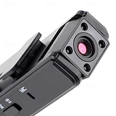 abordables Cámaras de red IP de interiores-Cámara corporal HD 1080p con visión nocturna infrarroja, mini cámara de seguridad portátil con clip para el hogar, la oficina y exteriores, grabadora de vídeo portátil con estabilización deportiva y