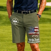 abordables Shorts Patrióticos 250-4 de julio de 2026, 250 aniversario Hombre Estrella Bandera estadounidense de los Estados Unidos 1776 Bermudas Pantalones cortos casuales Shorts de golf Media cintura Informal de negocios Trabajo
