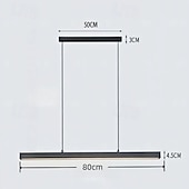 abordables Design linéaire-Suspensions modernes pour îlot de cuisine, lustre de salle à manger à LED à intensité variable, lampes de table, suspension linéaire noire avec télécommande, suspension de piscine en bois