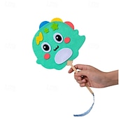  Kit fai da te da 6 pezzi per realizzare ventagli in feltro a forma di animali, ventagli in bambù fatti a mano con nappe, attività creativa estiva di arte e artigianato, panda, coniglietto, ape,