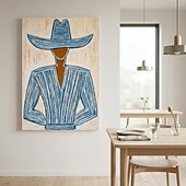 cheap People Paintings-Mintura Handpainted Figures Oil Painting On Canvas Wall Art Modern Decoration Abstract Picture For Home Hotel Decor Rolled Frameless Unstretched Painting