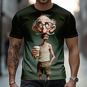  Per uomo Ombre Vecchio Uomo Maglietta Manica Corta maglietta Stampa 3D Girocollo Camicia Divertente Casuale Quotidiano Streetwear Blu verde 1# Verde Estate Primavera Abbigliamento S M L XL 2XL 3XL