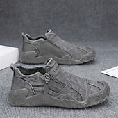 cheap Slip-On Casual Shoes-Men's Khaki Outdoor Comfort Shoes – Breathable Slip-On Walking Sneakers, Rugged Casual Footwear for Hiking, Camping, Travel, Fishing and Daily Leisure Wear