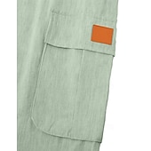 cheap Classic-Men's Shorts Linen Shorts Summer Shorts Beach Shorts Drawstring Elastic Waist Multi Pocket Plain Comfort Breathable Knee Length Daily Outdoor Holiday Vacation Fashion Black Green Inelastic