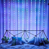 preiswerte Vorhang- und Eiszapfenlichter-3M Lichterketten 320 LEDs 1 Stück Warmweiß Weiß Blau Kreative Lichterketten Festtagslichter Fenster- / Vorhang- / Eiszapfenlichter Halloween Innenbereich Wasserdicht 110-240 V
