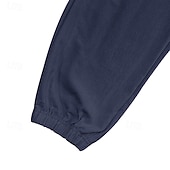 voordelige Klassiek-Voor heren Cargohosen Linnen broek Broek Korte broek Zomerbroek Trekkoord Meerdere zakken Elastisch manchet Effen Comfort Ademend Volledige lengte Casual Dagelijks Feestdagen Vakantie Modieus blauw