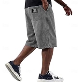 cheap Casual Shorts-SoftFade™ Men's Shorts Summer Shorts Casual Shorts Acid Wash Shorts Pocket Elastic Waist Classic Solid Washed Comfort Breathable Knee Length Casual Outdoor Beach Vacation Fashion Blue Black Inelastic
