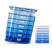  Pillenbox für 7 Tage, tragbare Pillendose mit 21 Fächern, Reiseetui für 3 Tagesdosen, Vitamin-Organizer aus Kunststoff mit Farbverlauf für Zuhause, Handtasche und Reisen