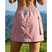preiswerte Unterteile-Damen Cargoröcke Outdoor-Röcke Sommer Außen Normale Passform Schnelltrocknend Leicht Elastisch Atmungsaktiv Rock Elastischer Bund Schwarz Elfenbein Tennis Golfspiel Camping / Wandern / Höhlenforschung