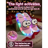 cheap Decorative Lights-Light-Up Slippers for Women Men Indoor House Slippers House Shoes Memory Foam Fuzzy Bedroom Cute Open Toe Non Slip Outdoor Platform Slides Pink White (Avoid contact with too much water)