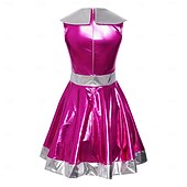 voordelige Dameskostuums-Jurken Outfits Fancy kostuum Buitenaards kostuum Ruimtemeisje Cosplay Glanzend latex patent Metallic Kinderen Volwassenen Dames Halloween Carnaval Boekenweek Feest Prestatie Aankleden
