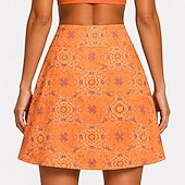 abordables Pantalones, shorts y faldas de mujer-Mujer Retro Flores Botánica Falda-short Ciclismo Bicicleta Vestidos Ajustado Deportes Filtro Solar Resistente a los rayos UV Almohadilla 3D Secado rápido Amarillo Rosa Ropa Ropa para Ciclismo